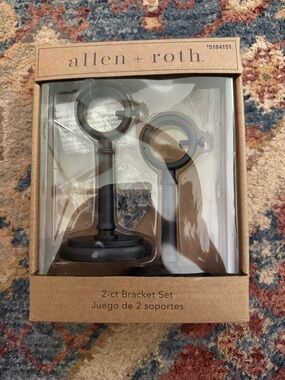 allen + roth Black 2‑ct Bracket Set